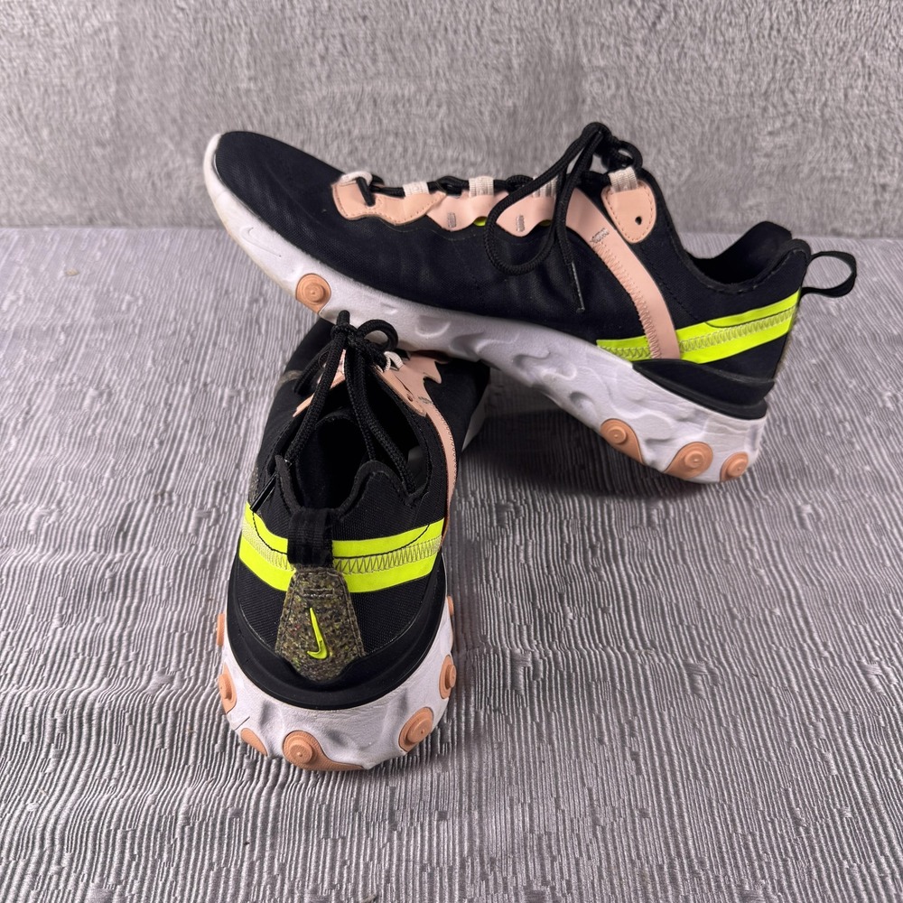 Nike React Element 55 Shoes Womens 10.5 Black Pink Running Sneakers CD6964-002
